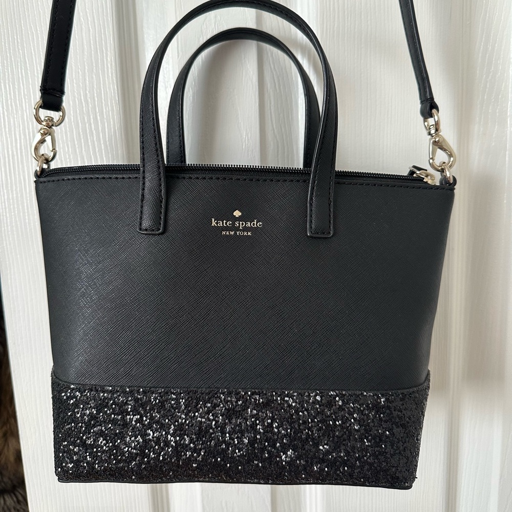 Kate Spade black purse with glitter